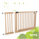 Holztiergitter mit verstellbarer Breite, erhältlich in Größen von 10-50 cm, mit modernem Design und dem Markenlogo 'bomi.'