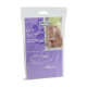 Verpackung des Katzenstreufilter mit einer orangefarbenen Katze, mit den Abmessungen 16 cm x 15,5 cm und Anweisungen zum Schneiden.