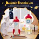 Zwei Katzen spielen mit federnden Spielzeugen auf einem Holzboden, darüber der Text „Spielzeug immer mehr Spielmöglichkeiten“.