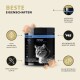 Petcare Petcat Health 3606 Pulverbehälter mit einem Katzenbild, mit Text, der 100% pflanzliche Inhaltsstoffe und keine chemischen Zusätze hervorhebt.