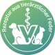 Logo mit einer Silhouette von Hund und Katze mit einem veterinärmedizinischen Symbol, umgeben von dem Text "Rezeptur aus tierärztlicher Feder."