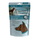 Ein Paket von Chewies Meat Strips Maxi, das reines Entenfleisch enthält, 150 g, mit einer Hundesilhouette und Text in Deutsch und Englisch.