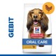 Hill's Science Plan Oral Care hondenvoerzak, met een afbeelding van een hond, met 'met Kip' label en 'Door dierenarts aanbevolen' tekst.