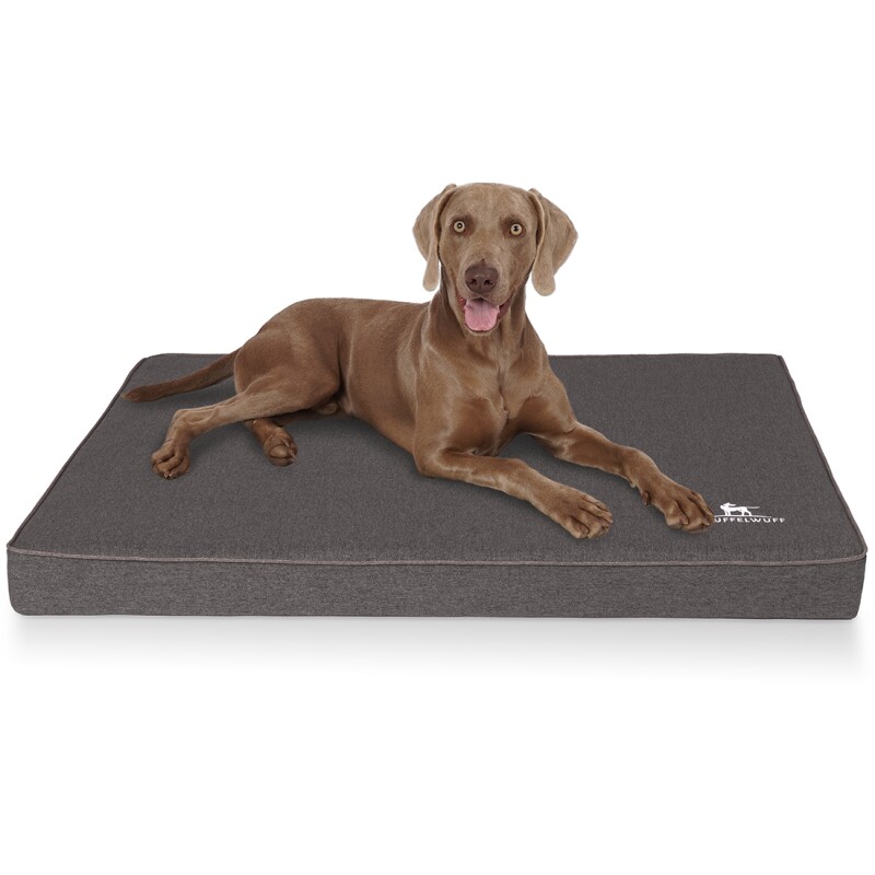 Knuffelwuff Orthopädische Hundematte Nantucket Aus Velours Mit Handwebcharakter Anthrazit Xxxl