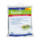 Packung mit Söll TeichNetz Teichnetz, 60 m², mit Fröschen auf einem Blatt, mit Text, der Schutz vor Blättern und Raubtieren beschreibt.