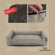 Hundebett mit Gratis-Beigabe, waschbar, robuster Fein-Cordstoff taupe
