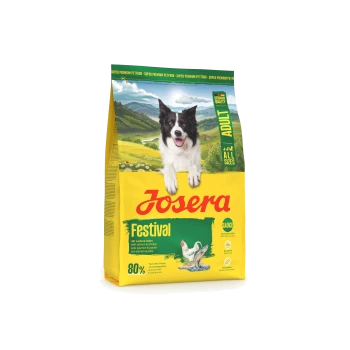 Josera Festival Hundefutterbeutel für erwachsene Hunde mit Lachs und Huhn, 80 % tierisches Protein, deutsche Qualität, für alle Größen.