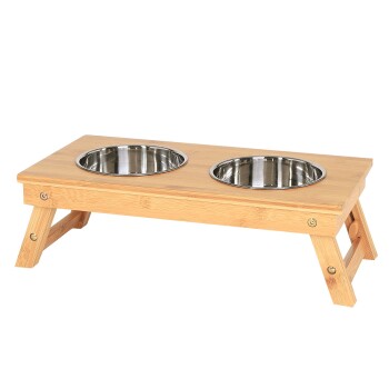 Futterstation für Hunde aus Bambus
