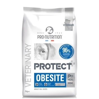 Pro-Nutrition Protect+ Obesite veterinärmedizinisches Hundefutter für erwachsene Hunde, unterstützt Sättigung, Blutzucker und Diabetes, 2-kg-Beutel.
