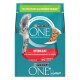 Verpackung von Purina ONE Sterilcat Katzenfutter mit einer grauen Katze, mit Text, der Vorteile für die Verdauungsgesundheit und die Immununterstützung hervorhebt.