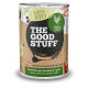Dose Tierfutter mit der Aufschrift THE GOOD STUFF, 100% BIO, Huhn – Bio-Huhn mit Zucchini & Apfel.