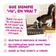 Chat la tête dans une casserole sur une cuisinière à côté du texte français « QUE SIGNIFIE 'VRAI', EN VRAI ? » et d'une liste de contrôle sur la vraie viande.