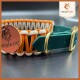 Hundehalsband "Waldgeflüster" aus Biothane mit Paracord creme/ türkis L