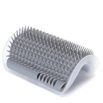 Self Groomer - Massageecke für Katzen - 2er Pack Graue Haustierpflegebürste mit flexiblen Borsten, entworfen für effektive Fellentfernung und Entwirrung.