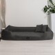 ® VINCENT High-Tech-Velours (Triton) und Cord - Orthopädisches Hundebett schwarz/ graphit 1,3 m, 25 cm, 1 m