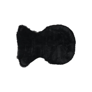 Schwarze, plüschige Tierdecke mit einer weichen, flauschigen Textur, geformt, um Komfort für Haustiere zu bieten.