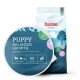 "Valp Plus" Hundefutterbeutel für Welpen und säugende Hündinnen, mit Fütterungshinweisen, Nährstoffdetails und Portionsempfehlungen.