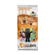 Verpackung für Katzenfutter mit einem schwarzen Katzenmaskottchen, beschriftet mit "Lucky Lou Adult," das Zutaten wie Geflügel und frische Ente zeigt.