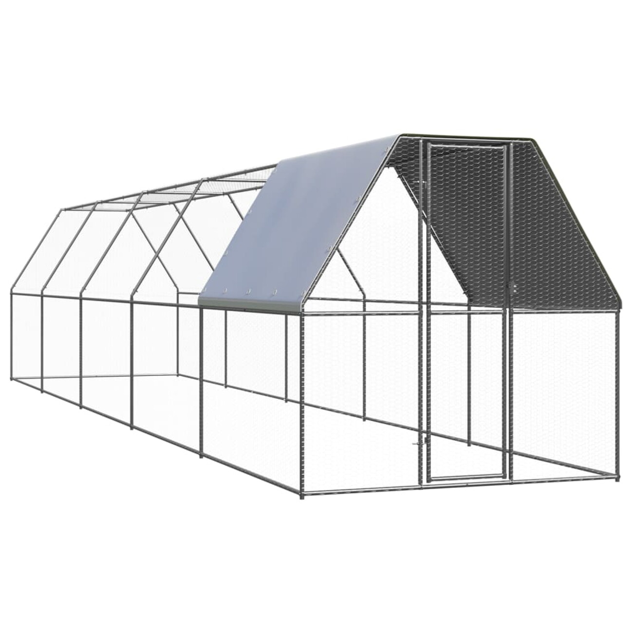 VidaXL Hühnerkäfig / Freilaufgehege mit Teilüberdachung 2 m, 10 m, 2 m - Image 1