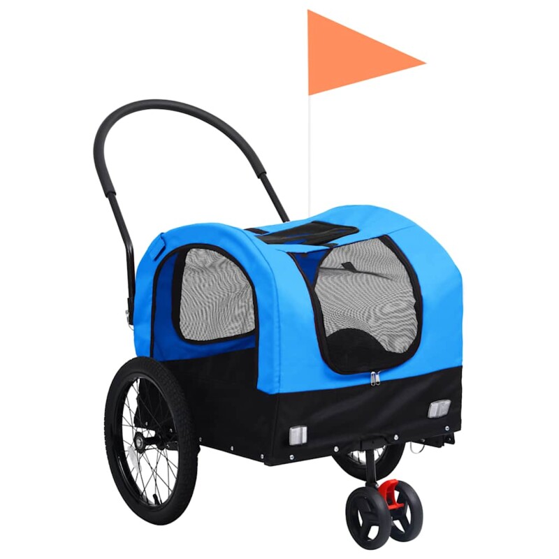 VidaXL Hunde 2-in-1 Fahrradanhänger & Jogger Blau