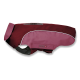 Bordeauxrote und pinke Wolters Hunderegenjacke mit reflektierenden Paspeln und verstellbaren Riemen, auf weißem Hintergrund gezeigt.