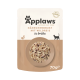 Applaws natürliche Katzenfutterpackung mit zerrissenem Hähnchenbrustfilet mit Wildreis in Brühe, 70g, gekennzeichnet als 100% natürliche Zutaten.