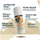 Hunde Pflegestift von nimo, ein Hundepflegebalsam, mit Angaben zu natürlichen Inhaltsstoffen, Wundheilung, Trockenheitsschutz und Sonnenschutz.