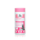 Catfortan Ergänzung für Katzen in einem pinken und weißen Behälter, mit einer Katzengrafik, mit Text, der Zutaten wie Taurin und Vitamine beschreibt.