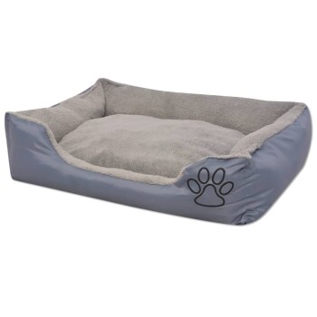 Hundebett mit gepolstertem Kissen Grau 48 cm, 48 cm, 18 cm