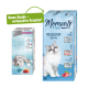 Verpackung für Katzenfutter mit einer "Moments"-Markenbox mit einer grauen Katze und einer weißen Katze, beschriftet mit "Fish Selection" und "Delicious Moments Box."