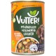 Vutteri vegane Hundefutterdose mit einem braunen Hund auf dem Etikett, mit dem Text "Pflanzlich Vollwertig Lecker" und "Wie Rind & Huhn".