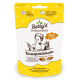 Betty's Landhausküche 'Knuspertraum' Katzensnack-Tüte 'Huhn mit Käse', gelb-weißes wiederverschließbares Pack.