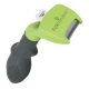 Grüne FURminator-Entfilzungsbürste, grauer ergonomischer Griff, Metallzähne, sichtbares „FURminator“-Logo.