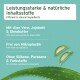 Produktetikett mit natürlichen Haustierzutaten: Aloe Vera, Jojobaöl, Sheabutter. Ansprüche: "Effizient & natürlich", "Keine Mikroplastik."