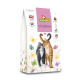 Eine 3 kg Tüte GranataPet DeliCATessen Katzenfutter mit einer verspielten Illustration einer schwarz-orange gestreiften Katze, umgeben von bunten Schmetterlingen.