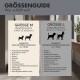 Ein schlafender Französischer Bulldogge auf einem weichen, grauen Haustierbett mit geripptem Design, mit einem kreisförmigen Ausschnitt, der die rutschfeste Unterseite zeigt.