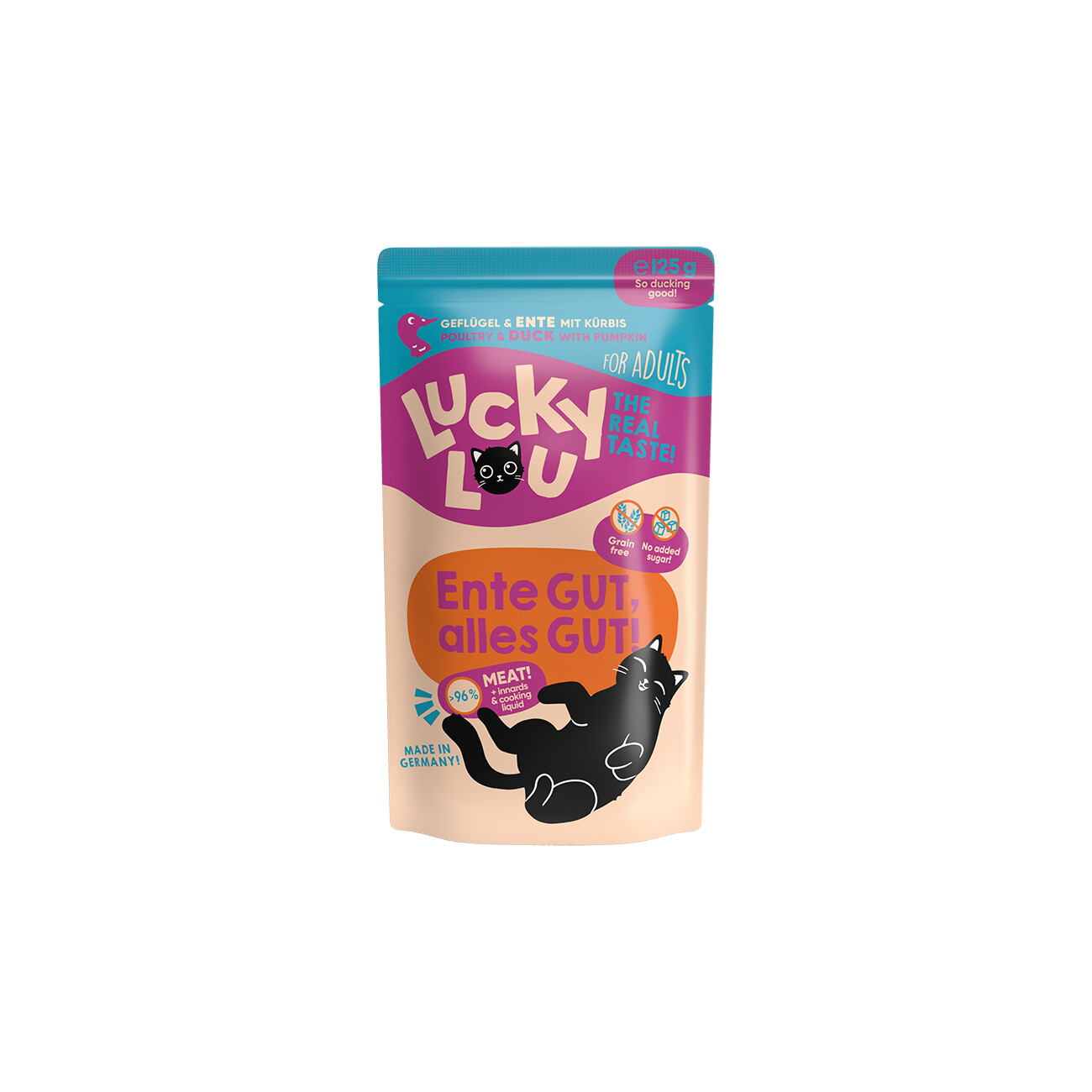 Lucky Lou Nassfutter Katze Adult Ente und Geflügel 32x125 g