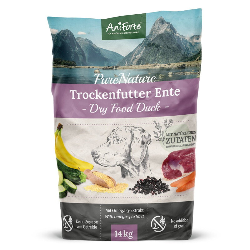 AniForte Trockenfutter Ente mit Hirse 14 kg