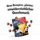 Felix Knabber Mix katten traktaties verpakking met een speelse zwart-witte kat, met "Neue Rezeptur, gleicher Geschmack" en "MAXI PACK 200g".