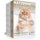 Katzensicherheitsnetz für Balkone, 8x3m, mit einer flauschigen Katze auf der Verpackung, mit mehrsprachigem Text und einem lokalen Geschäftsetikett.