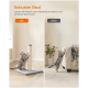 Geteiltes Bild: Kätzchen auf Sisal-Kratzbaum vs. kratzt Sofa. Text 'Robuster Sisal' und Schaltflächen 'Mit'/'Ohne'.