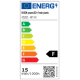 Energieetikett für EHEIM powerLED+ frische Pflanzen, das eine Energieeffizienzbewertung von F zeigt, mit einem Verbrauch von 15 kWh/1000h.