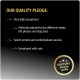 Text on a black background details a pet food quality pledge, featuring a "SELECT GOLD Premium quality" badge.