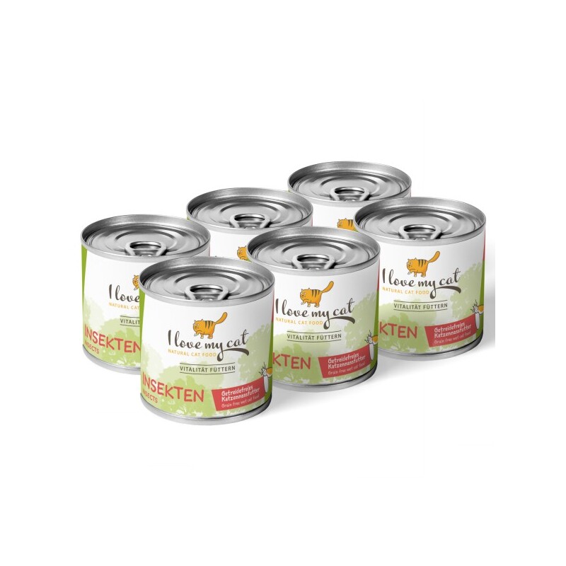 I love my cat Katzenfutter Nass mit Insekten - 6x200g