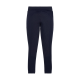 Marineblaue Sportleggings mit hohem Bund und perforiertem Design auf der Rückseite für Atmungsaktivität.