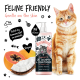 Orange getigerte Katze neben einer Flasche Bugalugs Luxury 2-in-1 Katzen-Shampoo + Conditioner mit Papaya und Kokosnuss, gekennzeichnet als vegan und pH-ausgewogen.