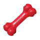Rotes KONG Hundekauspielzeug in Form eines Knochens, mit strukturierten Enden und dem KONG-Logo auf der Seite geprägt.