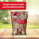 Quiko Eifutter 500 g Tüte — proteinreiches Hühnerfutter mit Hennen; Banner: „Proteinreiches Kraft- und Konditionsfutter”