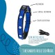 Blaues LED-Hundehalsband mit blinkenden, schnell blinkenden und konstant leuchtenden Modi. USB-Ladekabel enthalten; keine Batterien erforderlich.