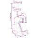 Diagramm der Katzenbaumabmessungen, das eine Höhe von 92 cm (36,2”), eine Breite von 54 cm (21,3”) und verschiedene Plattformhöhen zeigt.